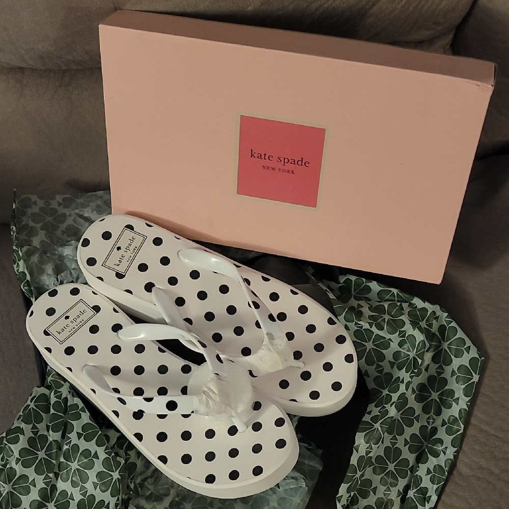 Kate Spade Polka Dot Flip Flops